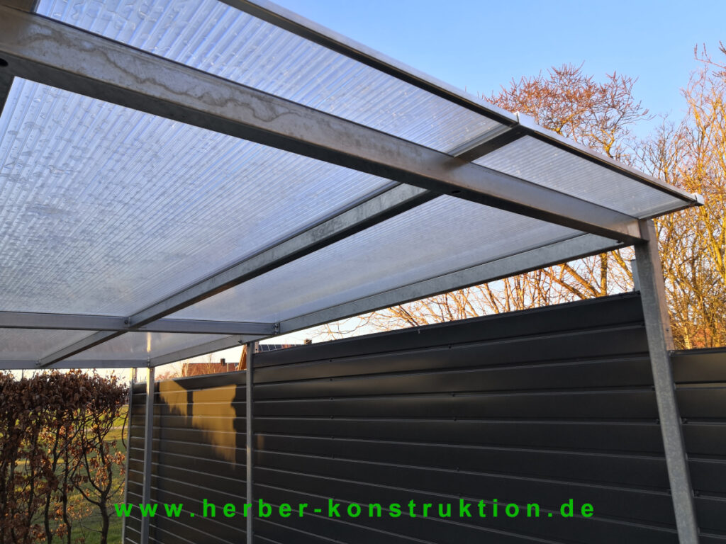 Carport Leichtbauweise Doppelstegplatten