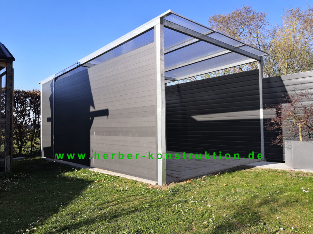Carport Leichtbauweise Stahl Aluwand