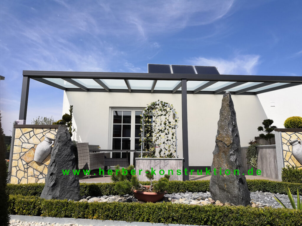 Terrassenüberdachung Glas weiß
