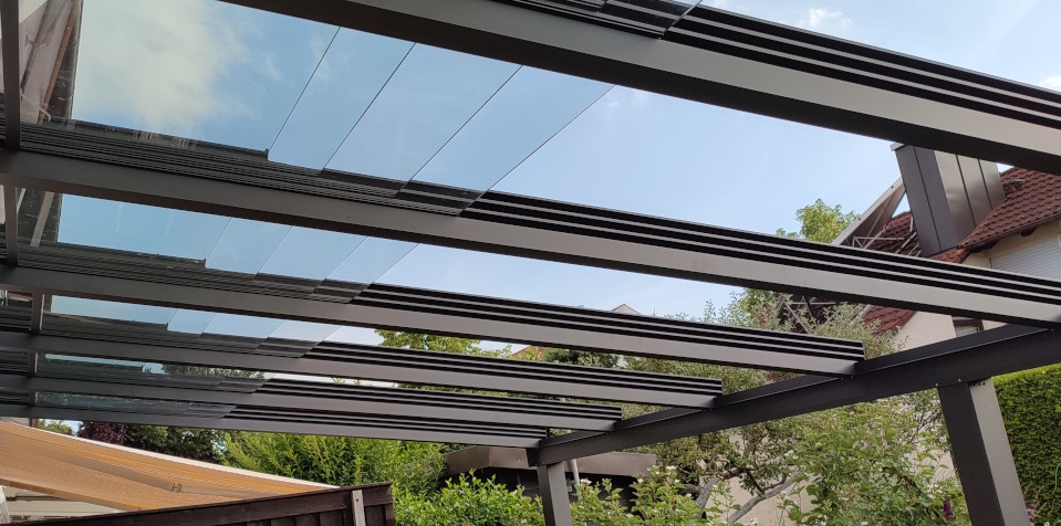 Terrassenüberdachung Glasschiebedach
